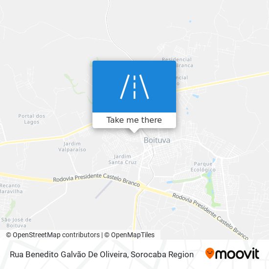 Mapa Rua Benedito Galvão De Oliveira