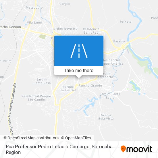 Mapa Rua Professor Pedro Letacio Camargo