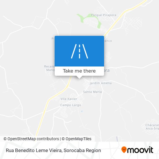 Mapa Rua Benedito Leme Vieira