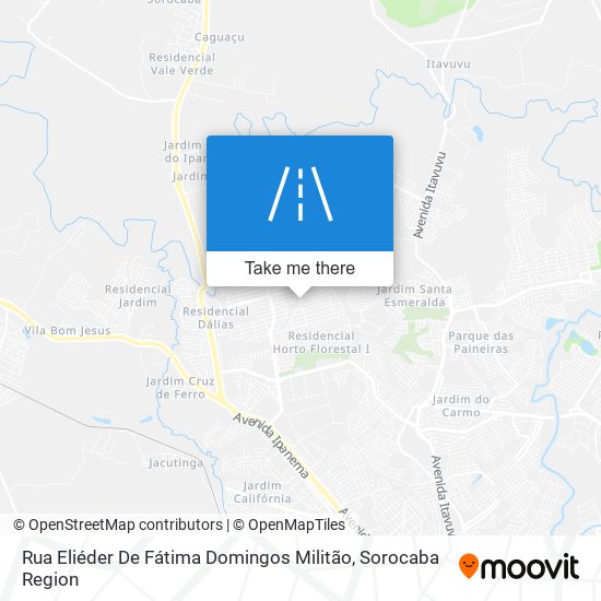 Mapa Rua Eliéder De Fátima Domingos Militão