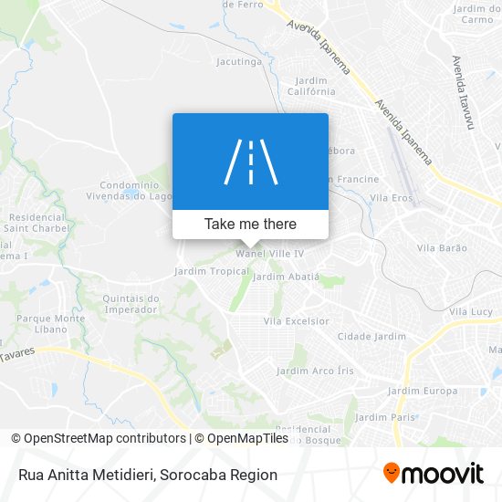 Mapa Rua Anitta Metidieri