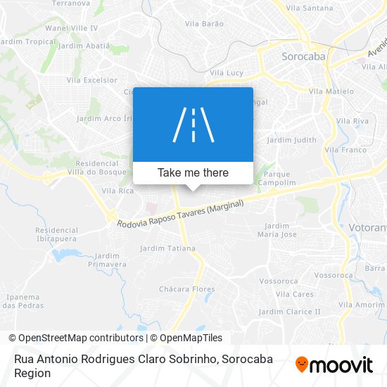 Mapa Rua Antonio Rodrigues Claro Sobrinho