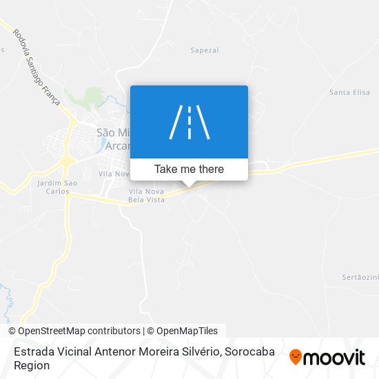 Mapa Estrada Vicinal Antenor Moreira Silvério