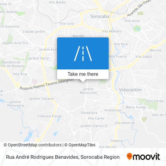 Mapa Rua André Rodrigues Benavides