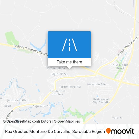 Mapa Rua Orestes Monteiro De Carvalho