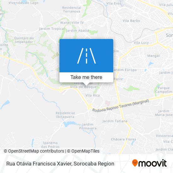 Mapa Rua Otávia Francisca Xavier