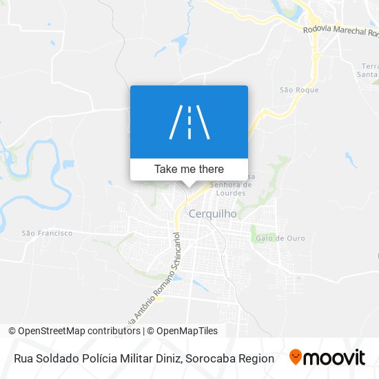 Mapa Rua Soldado Polícia Militar Diniz