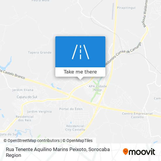 Mapa Rua Tenente Aquilino Marins Peixoto