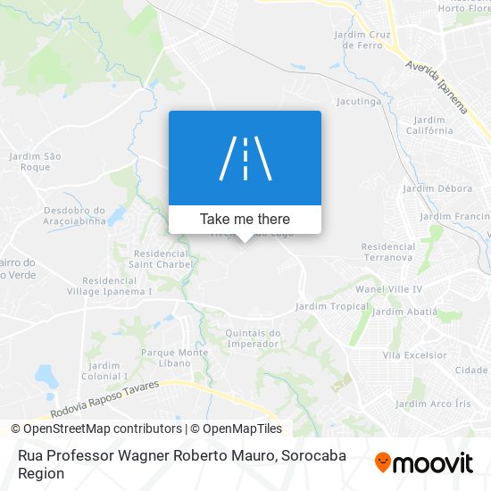 Mapa Rua Professor Wagner Roberto Mauro