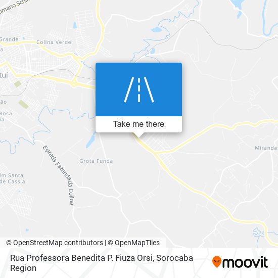 Mapa Rua Professora Benedita P. Fiuza Orsi