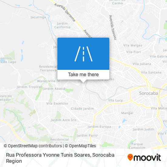 Mapa Rua Professora Yvonne Tunis Soares