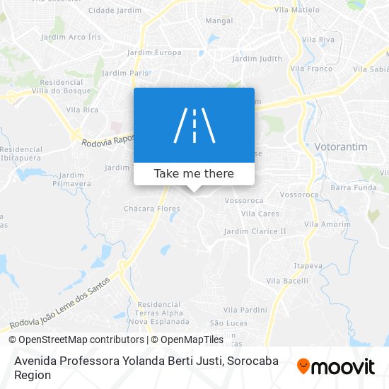 Mapa Avenida Professora Yolanda Berti Justi