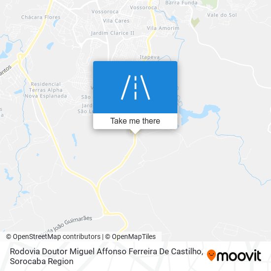 Mapa Rodovia Doutor Miguel Affonso Ferreira De Castilho