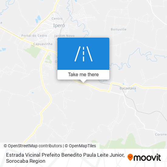 Mapa Estrada Vicinal Prefeito Benedito Paula Leite Junior