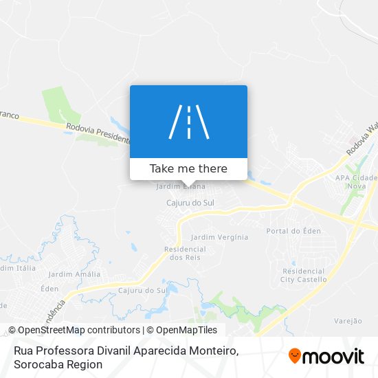 Mapa Rua Professora Divanil Aparecida Monteiro