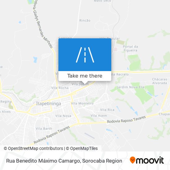 Mapa Rua Benedito Máximo Camargo