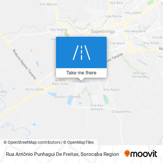 Mapa Rua Antônio Punhagui De Freitas