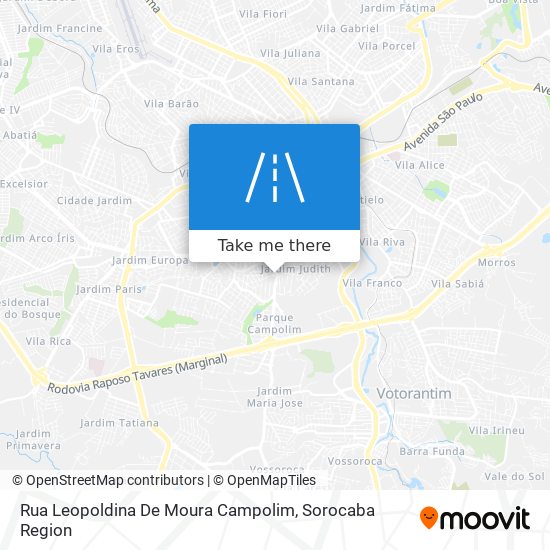 Mapa Rua Leopoldina De Moura Campolim