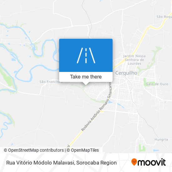 Mapa Rua Vitório Módolo Malavasi
