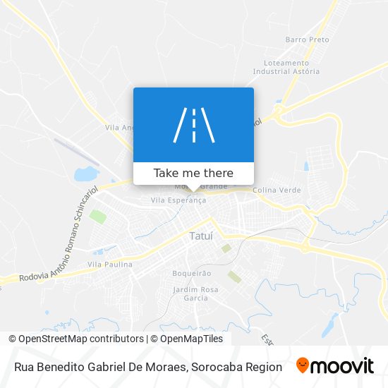 Mapa Rua Benedito Gabriel De Moraes
