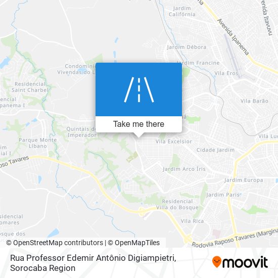 Mapa Rua Professor Edemir Antônio Digiampietri