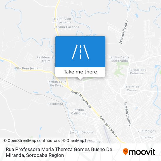 Mapa Rua Professora Maria Thereza Gomes Bueno De Miranda