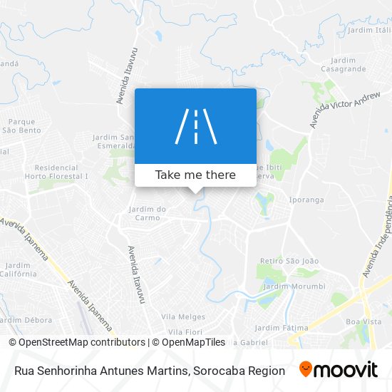 Mapa Rua Senhorinha Antunes Martins