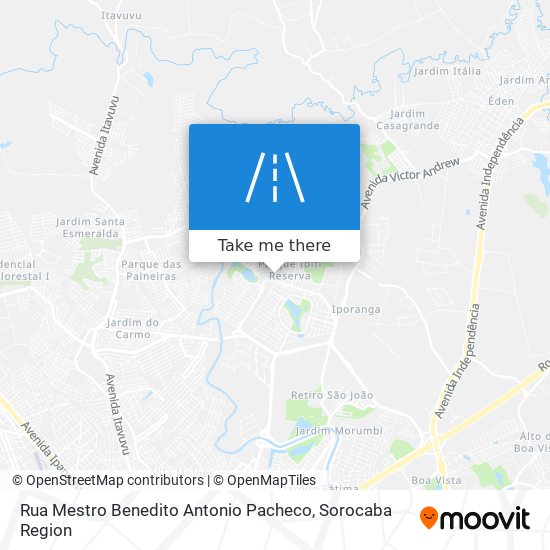 Mapa Rua Mestro Benedito Antonio Pacheco