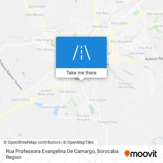 Mapa Rua Professora Evangelina De Camargo