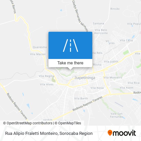 Mapa Rua Alípio Fraletti Monteiro