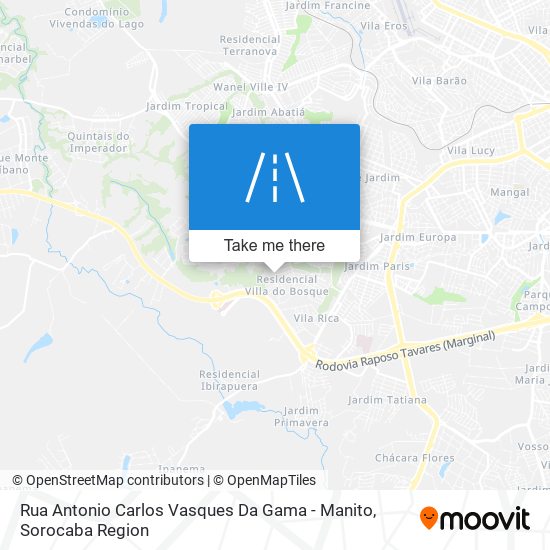 Rua Antonio Carlos Vasques Da Gama - Manito map