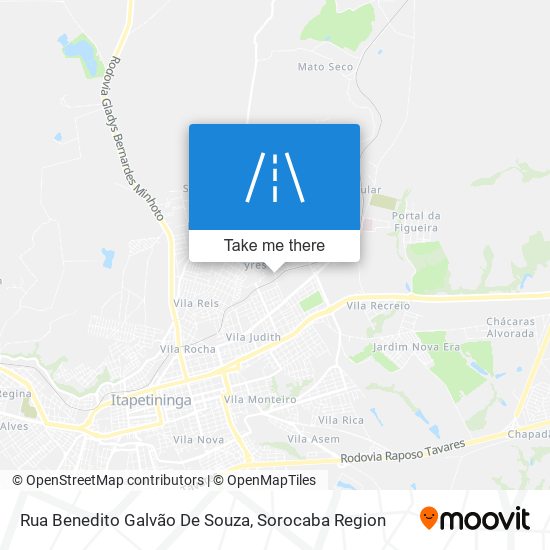 Mapa Rua Benedito Galvão De Souza