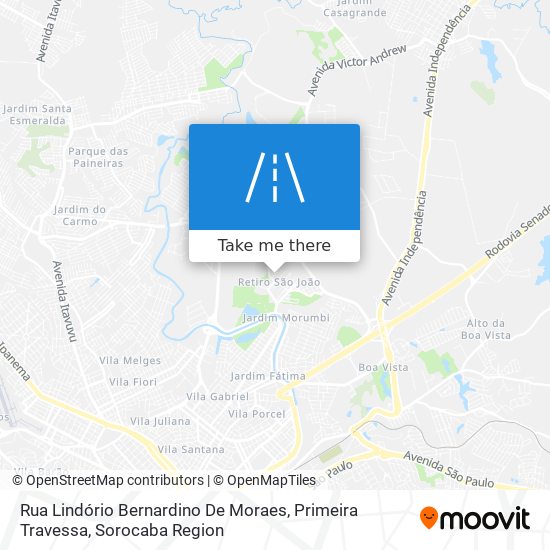 Rua Lindório Bernardino De Moraes, Primeira Travessa map