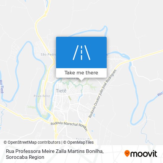 Mapa Rua Professora Meire Zalla Martins Bonilha