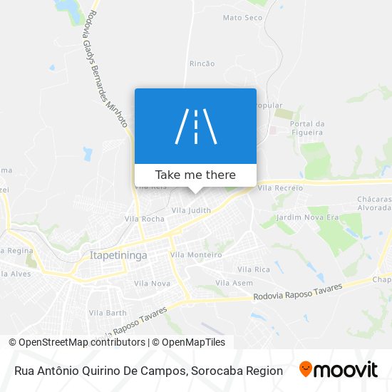 Mapa Rua Antônio Quirino De Campos