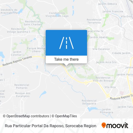 Rua Particular Portal Da Raposo map