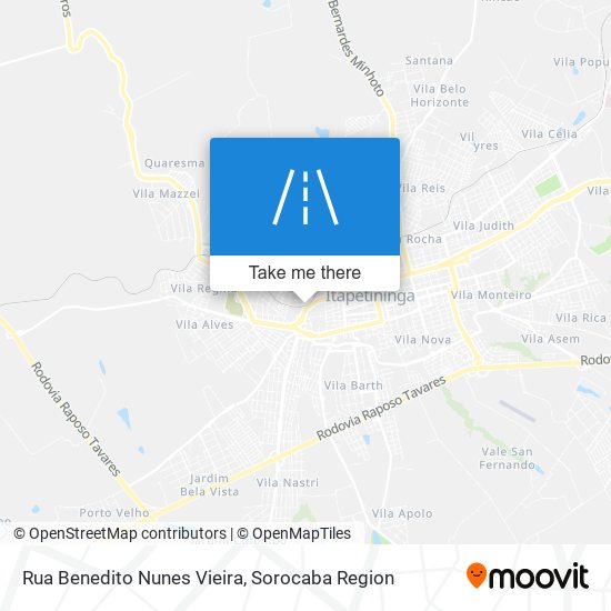 Mapa Rua Benedito Nunes Vieira