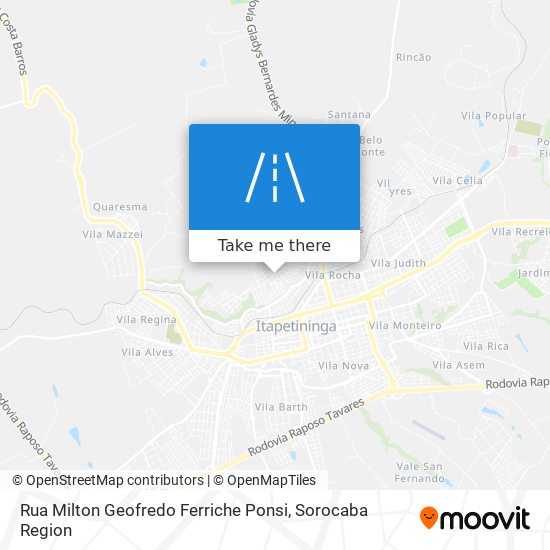 Mapa Rua Milton Geofredo Ferriche Ponsi