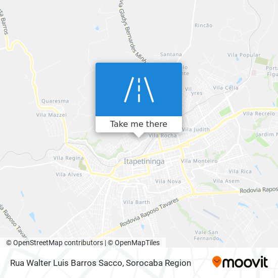 Mapa Rua Walter Luis Barros Sacco