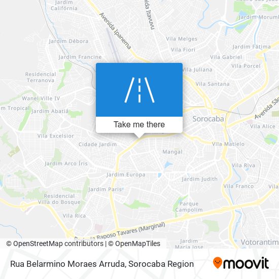 Mapa Rua Belarmino Moraes Arruda