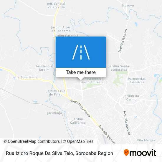 Rua Izidro Roque Da Silva Telo map