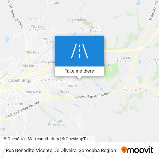 Mapa Rua Benedito Vicente De Oliveira