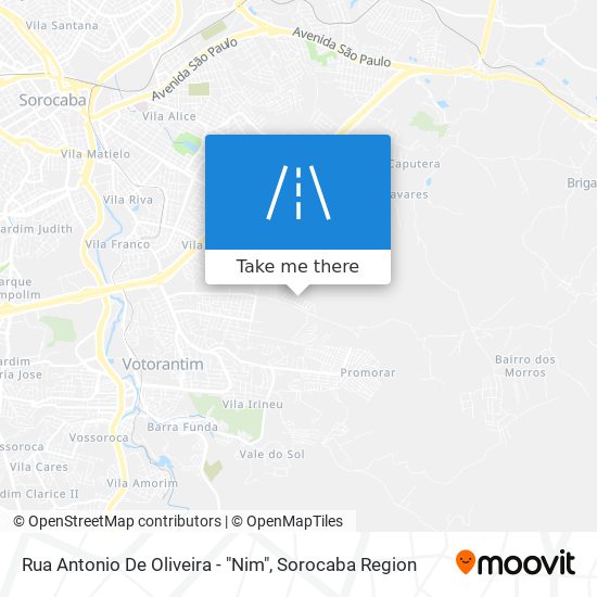 Rua Antonio De Oliveira - "Nim" map