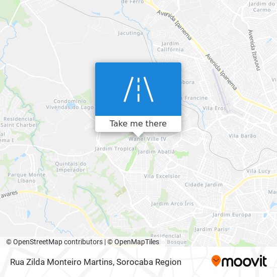 Mapa Rua Zilda Monteiro Martins