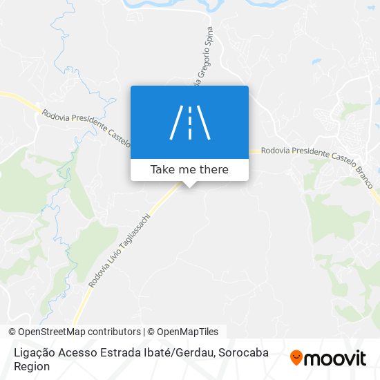 Mapa Ligação Acesso Estrada Ibaté / Gerdau