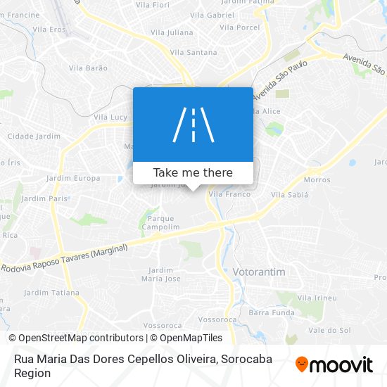 Mapa Rua Maria Das Dores Cepellos Oliveira