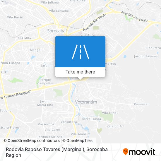 Mapa Rodovia Raposo Tavares (Marginal)