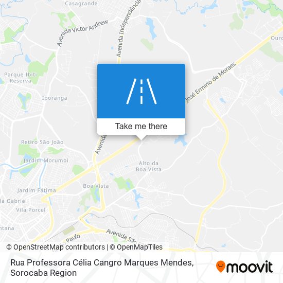 Mapa Rua Professora Célia Cangro Marques Mendes