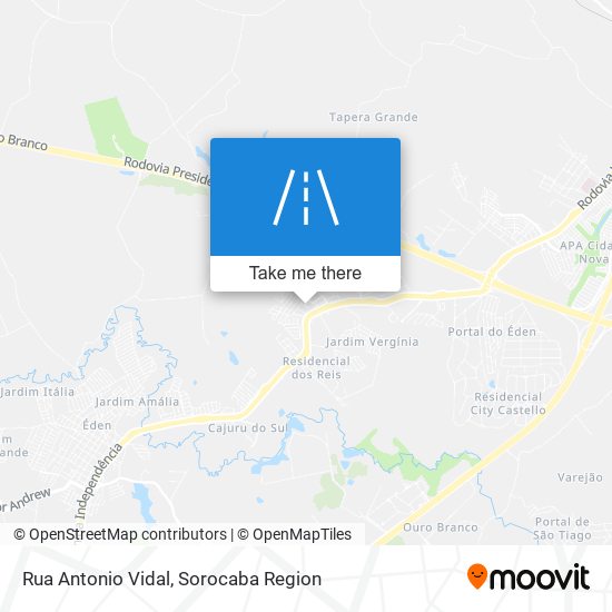 Mapa Rua Antonio Vidal