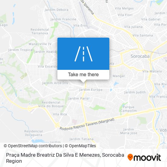 Mapa Praça Madre Breatriz Da Silva E Menezes